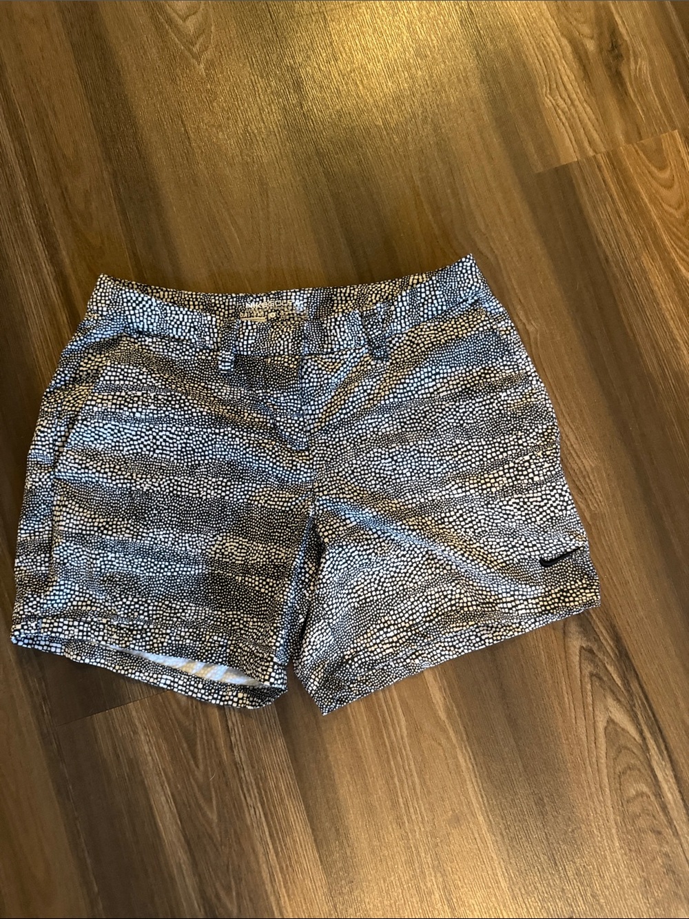 Nike Men's Black and White Speckle Athletic Shorts
